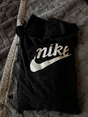 Nike Black Hoodie with White Swoosh and Script